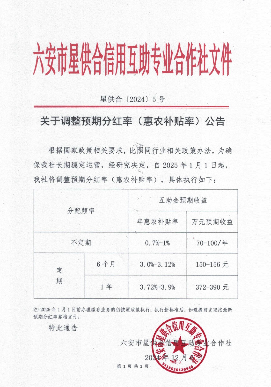 关于调整预期分红率（惠农补贴率）公告.jpg